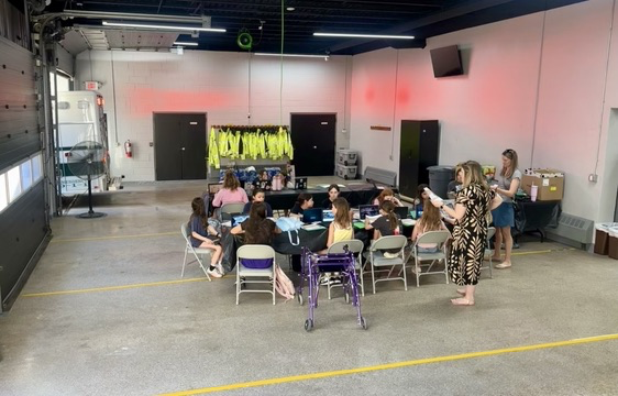 CPR instruction inside the station.