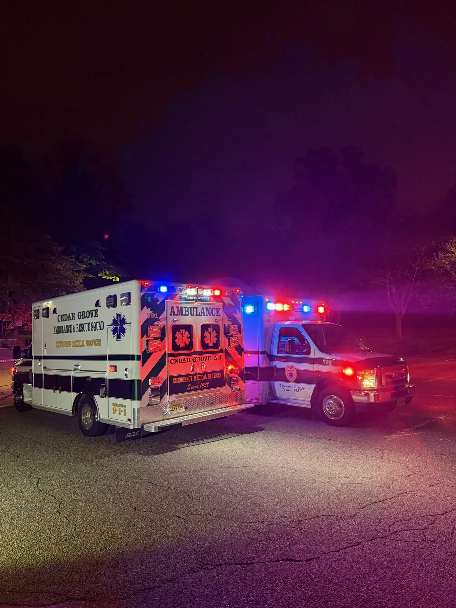 Cedar Grove ambulances operating at night